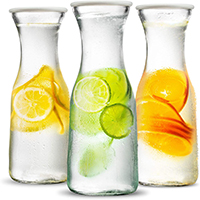 1000ml 1L glass water carafe fridge water pitcher bottle dispenser with plastic lid