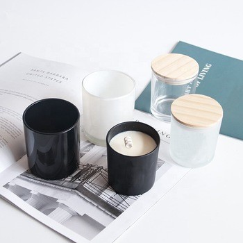 8oz matte black round empty glass candle jars cups container in bulk