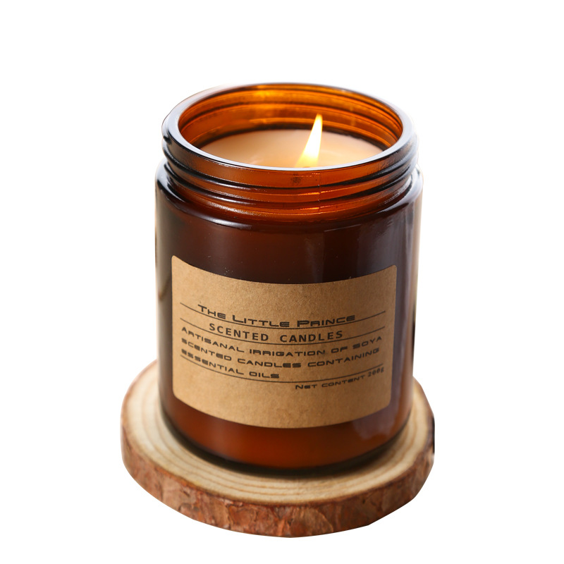 100ml 250ml clear amber empty glass candle jars with metal lids